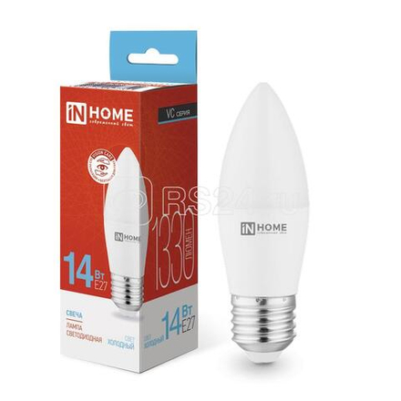 Лампа светодиод. IN-HOME Е27 14Вт 6500К LED-СВЕЧА-VC 1330Лм