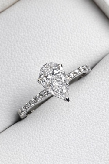 Кольцо с бриллиантом Груша 1.0 ct