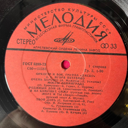 Винтажная виниловая пластинка LP Оркестр И Вокальная Группа Диско (СССР 1979)