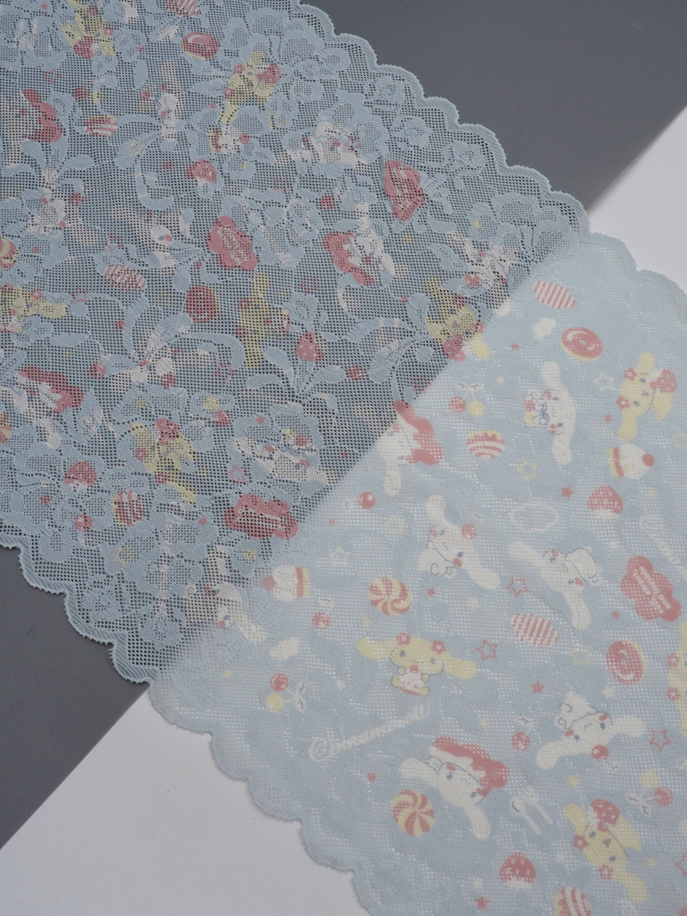 Эластичное кружево бледно-голубое Детский мир ширина 22 см