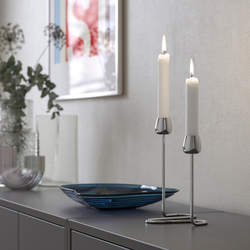 IKEA SILVERPÄRON  (ИКЕА СИЛВЕРПÄРОН)  -  Подсвечник для 2 свечей, серебристый, 20 см