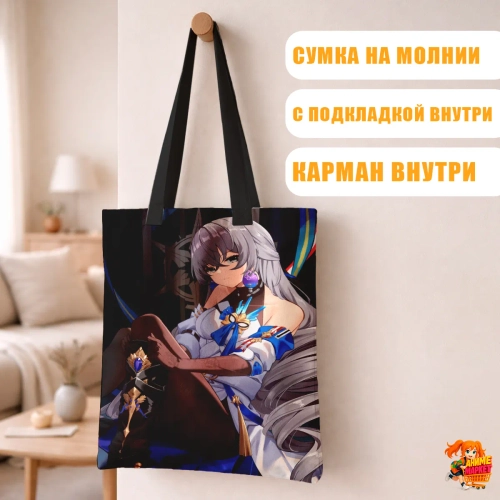Сумка шоппер с принтом Honkai Star Rail