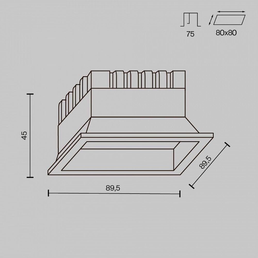 Встраиваемый светильник Maytoni Okno DL056-8W3-4-6K-W