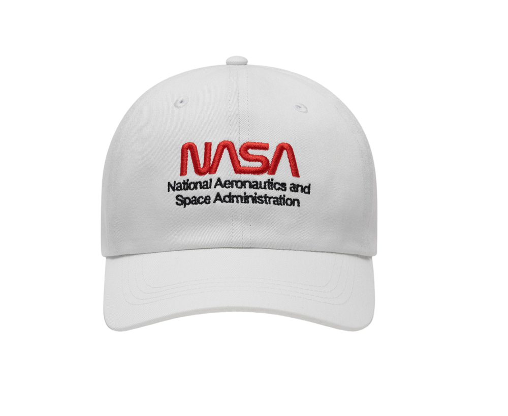 Бейсболка Alpha Industries Nasa Worm Logo Cap White