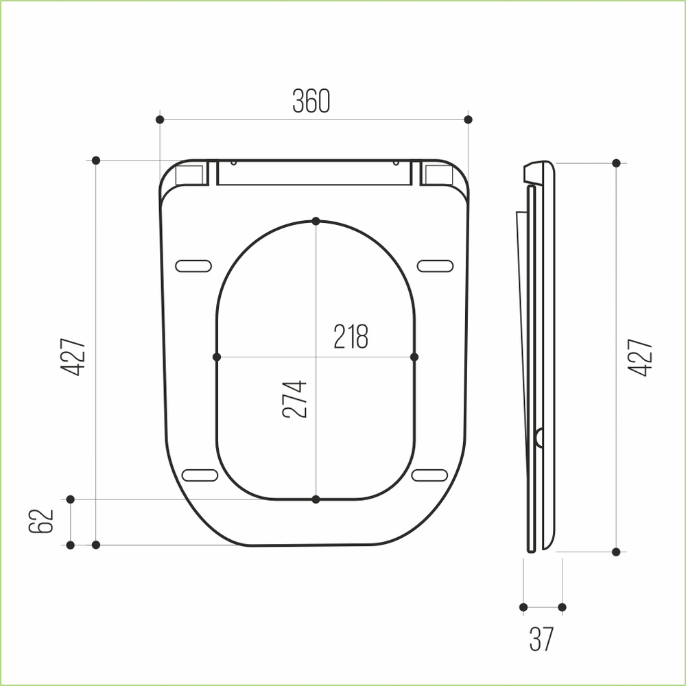 Сиденье для унитаза  WAVE SUNSET дюропласт, микролифт БЕЛЫЙ глянец
