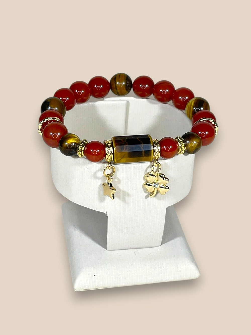 Браслет для Львов, сердолик и тигровый глаз