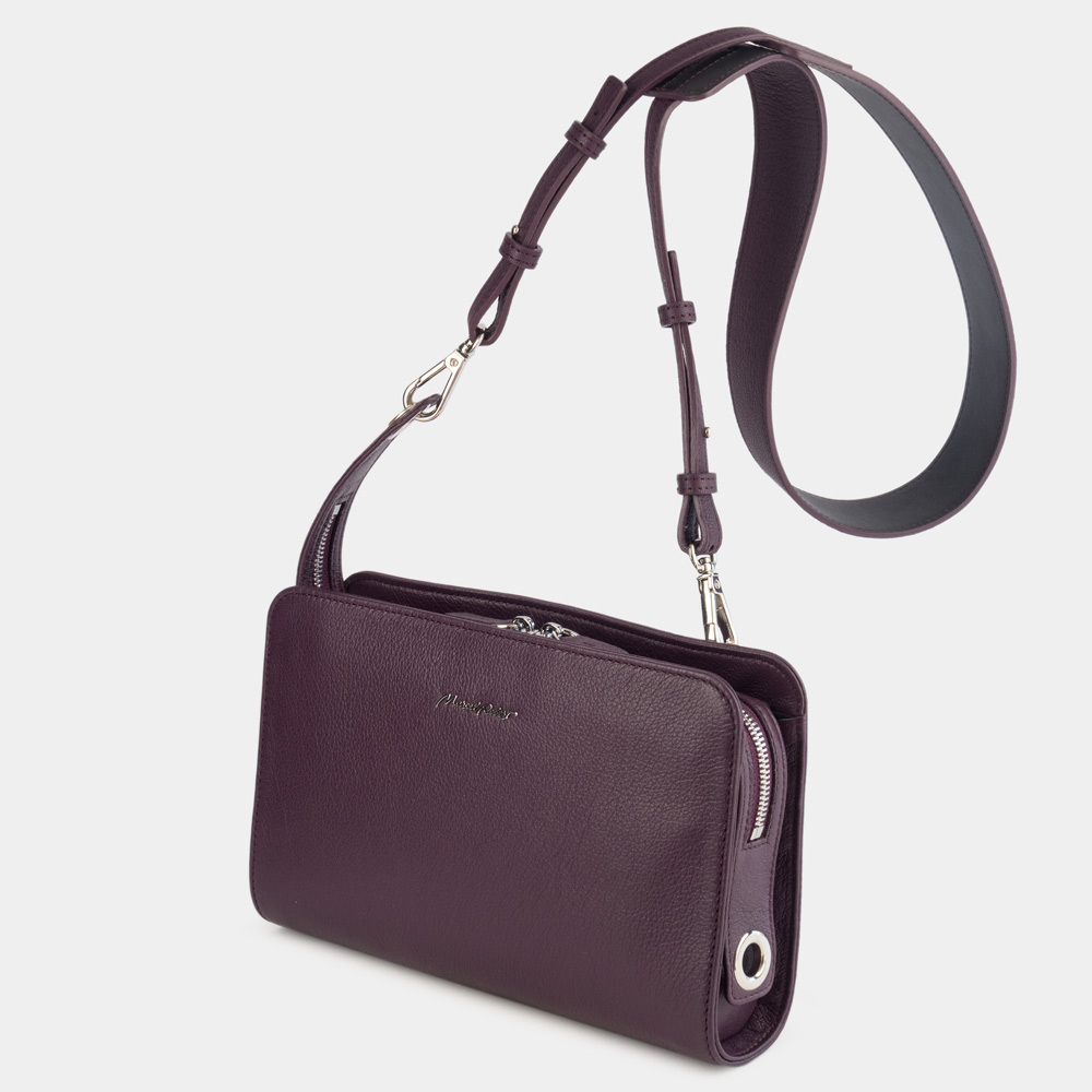 Женская сумка Emilie из кожи козы фиолетового цвета