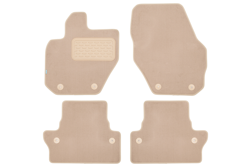 Коврики в салон для VOLVO S60 АКПП 2010-2013, 2013-2018 седан, 4 шт. (текстиль, бежевые) KLEVER04500322112KH