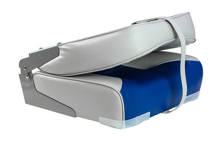 Кресло складное мягкое, обивка винил, цвет серый/синий, Marine Rocket