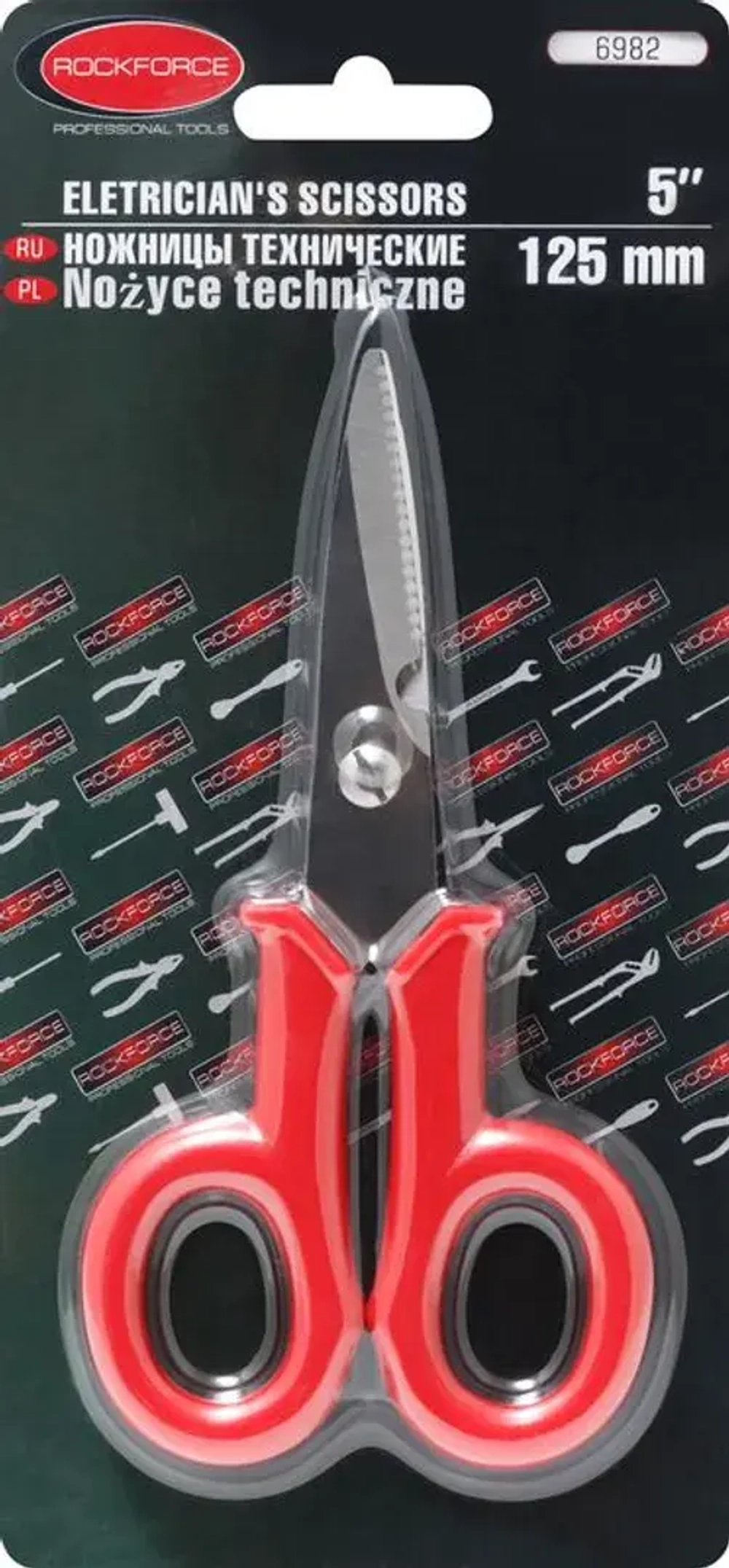 Ножницы технические многофункциональные 145мм, в блистере RockForce##Rock FORCE RF-6982