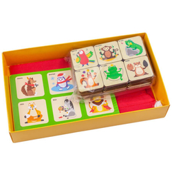 Лото "Животные", развивающая игрушка для детей, обучающая игра из дерева