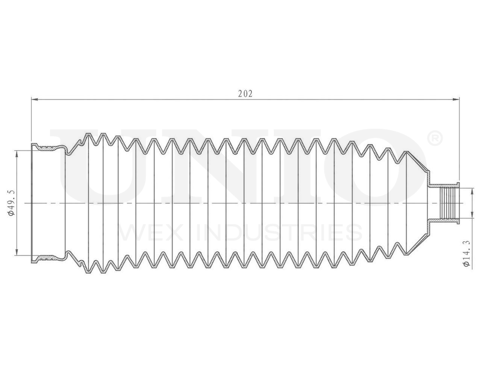 Пыльник рулевой рейки UNIO DUC-20032