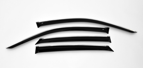 Дефлекторы боковых окон Cobra Tuning на Geely Tugella 2020 хромированный молдинг арт.G11220CR