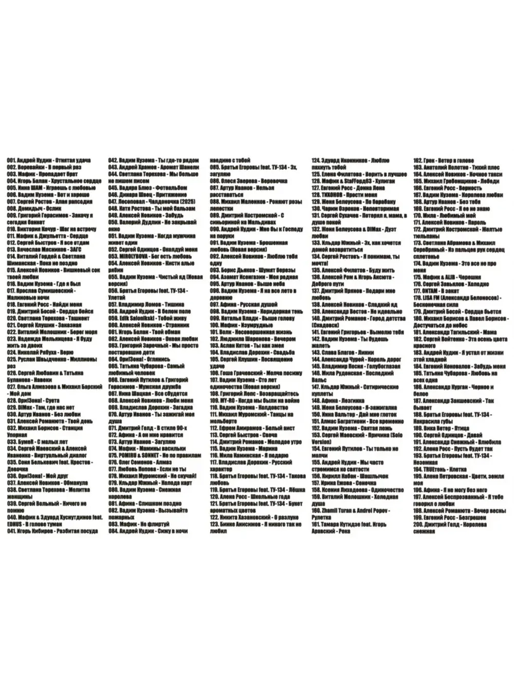 Дискотека Бездна №6 Шансон (MP3 Флешка)