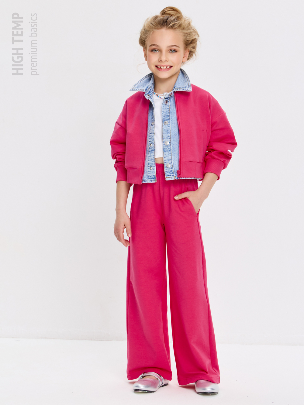 Брюки палаццо из футера