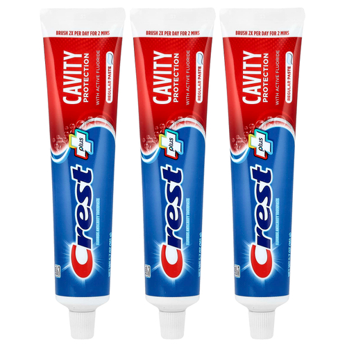 Crest, Защита от кариеса, зубная паста против кариеса с фтором, обычная паста, 3 тюбика по 161 г (5,7 унции)
