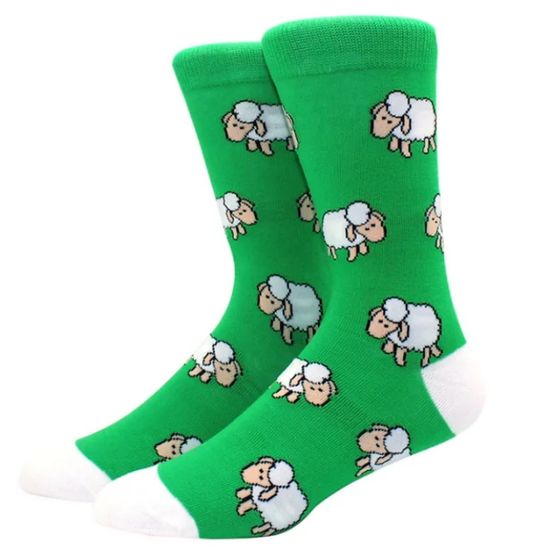 Носки "Барашки на пастбище", р-р 38-44 (зеленый)