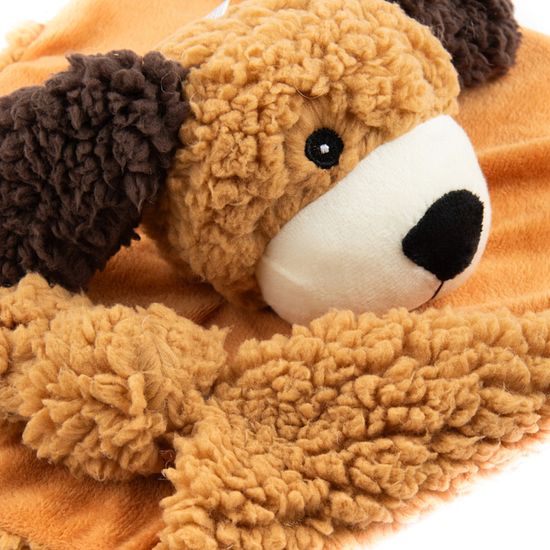 AromaDog Игрушка для собак Собачка-плед,рыжая, с пищалкой, 30см