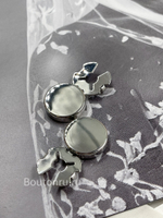 Накладка на пуговицу серебро (клипсы)