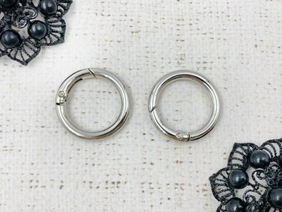 Кольцо-карабин для сумок, d 2,2 см, никель