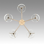 6587/5C MODERNI LN25 91 золото/прозрачный, металл/стекло Люстра потолочная E14 5*40W 220V VERDI