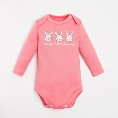 Боди с дл. рукавом "Зайчик", рост 68-74 см, розовый 7711028 (Крошка Я)