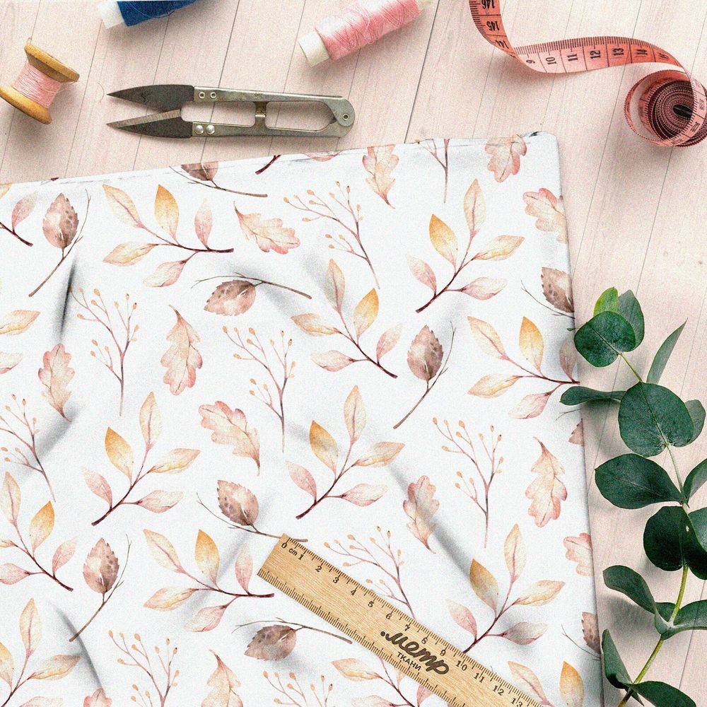 Ткань бязь осенние листья