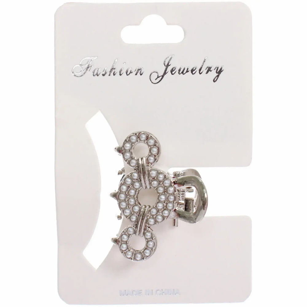 Заколка - краб для волос на блистере 1шт «PREMIUM», сокраменто, цвет серебро и золото, 2.5*2.6см