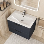 Тумба с раковиной для ванной Uperwood Foster New 70 см, подвесная, черная