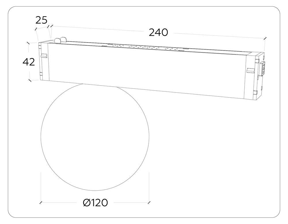 Светильник светодиодный для шинопровода Magnetic 220V GL1371 BK черный IP20 10W 3000K-6400K 120° D120/232*120*167