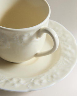 Zara Home чайная пара из фарфора, цвет кремовый, 11 см