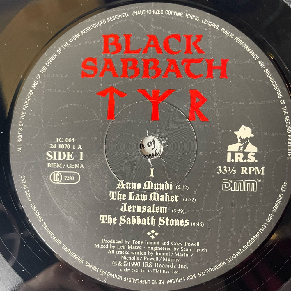 Винтажная виниловая пластинка LP Black Sabbath Tyr (Германия 1990)