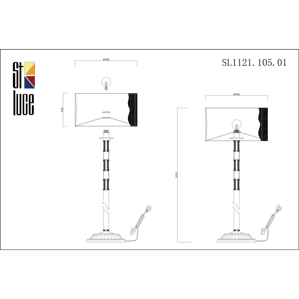 SL1121.105.01 Торшер ST-Luce Никель/Оливковый E14 1*40W (из 2-х коробок)