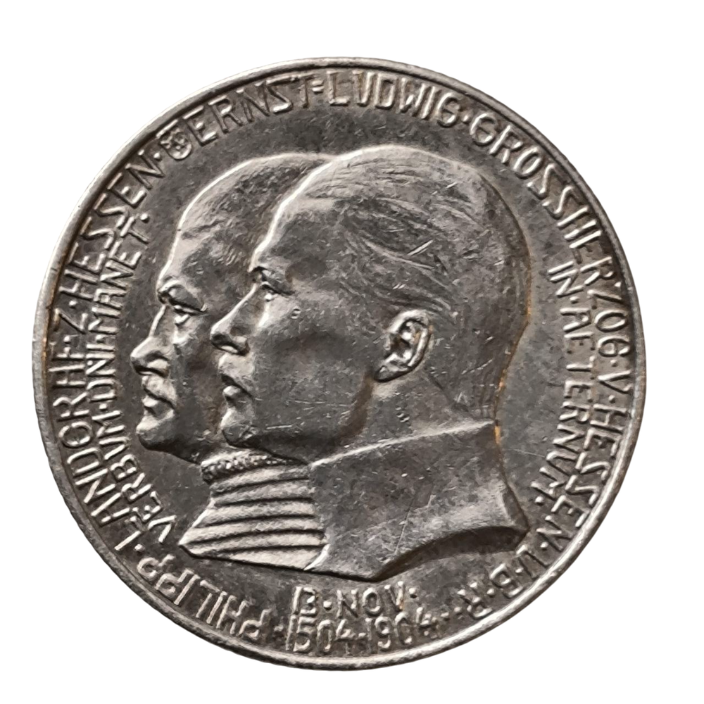 Монета 2 марки Германия (Гессен) 1904 год