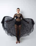 Платье макси из тонкого кружева черный