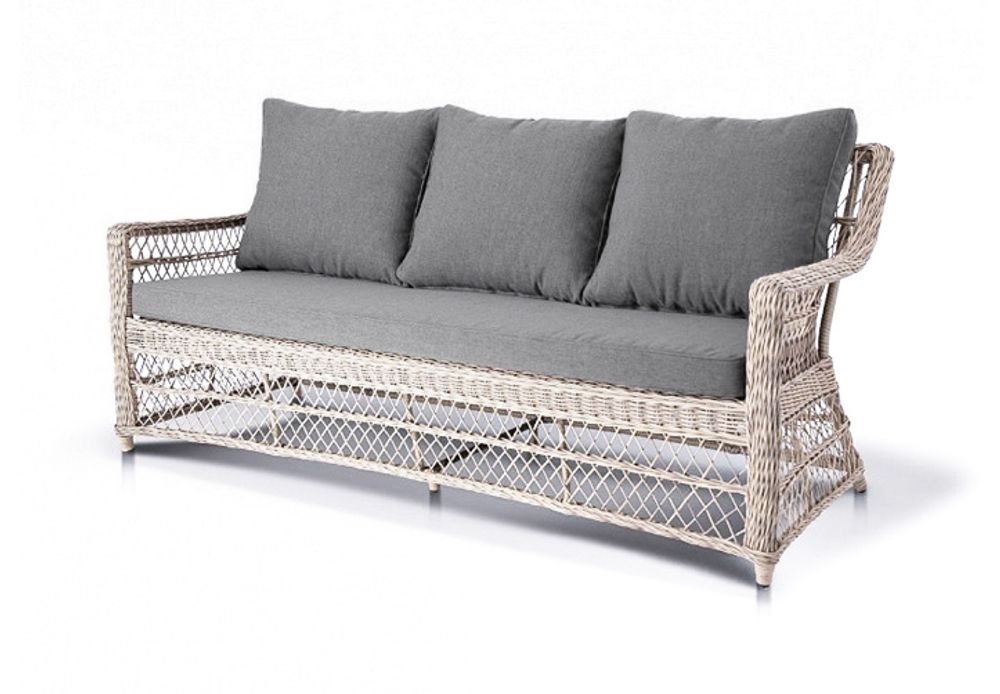 "Гранд Латте" диван трехместный из искусственного ротанга, цвет бежевый
