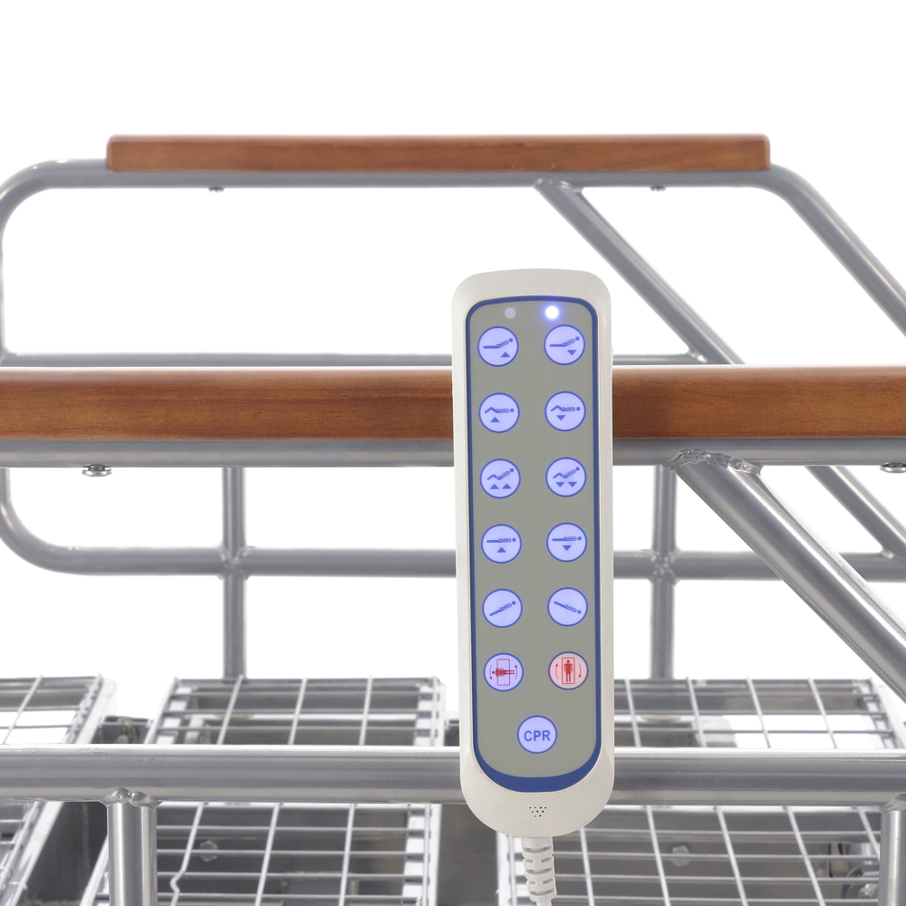 Кровать электрическая Med-Mos DB-2B с поворотным креслом в правую сторону (коричневый)