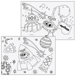 Альбом для рисования, А4, 24 листа, скоба, обложка картон, с раскраской, ЮНЛАНДИЯ, 202х285 мм, "Юнландик в космосе", 105056