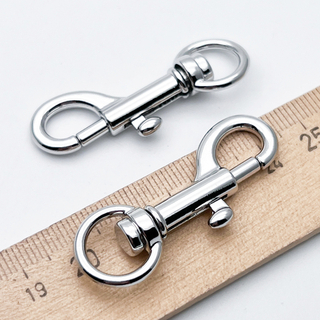 Замок-карабин, цвет серебро (родий), размер 46*14 мм, цена за 1 шт