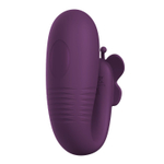Фиолетовый интерактивный вибростимулятор с поступательными движениями Klay