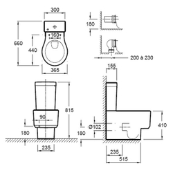 Унитаз напольный Jacob Delafon Formilia (с бачком) 4449K и сиденьем микролифт схема