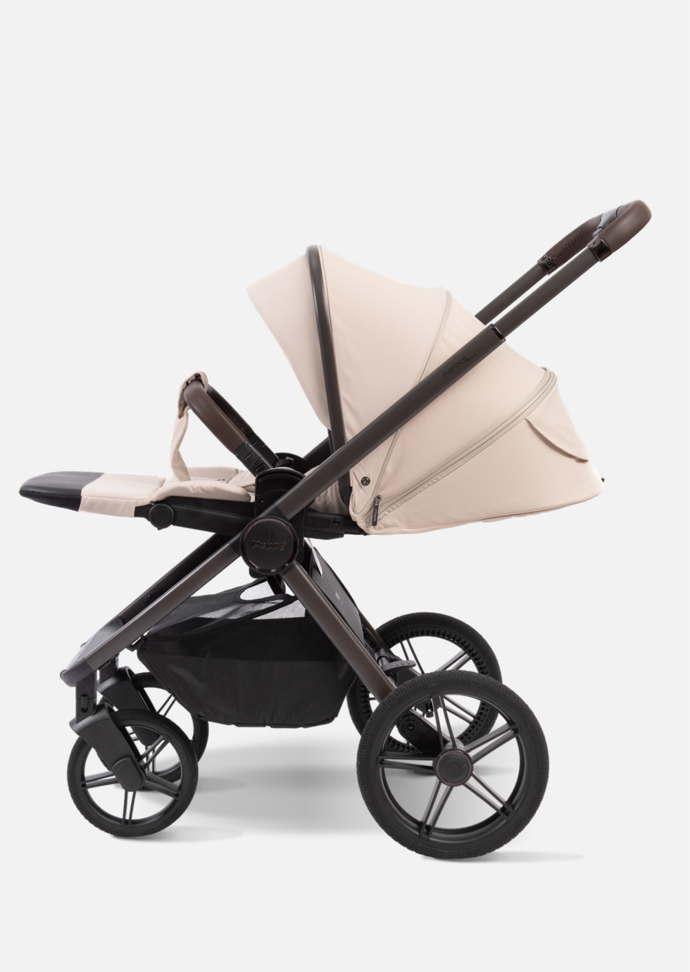 Peppy Коляска детская Monaco thermo 2 в 1 Beige (бежевый), рама серо-коричневая