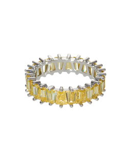 Кольцo- дорожка, желтые багетные камни