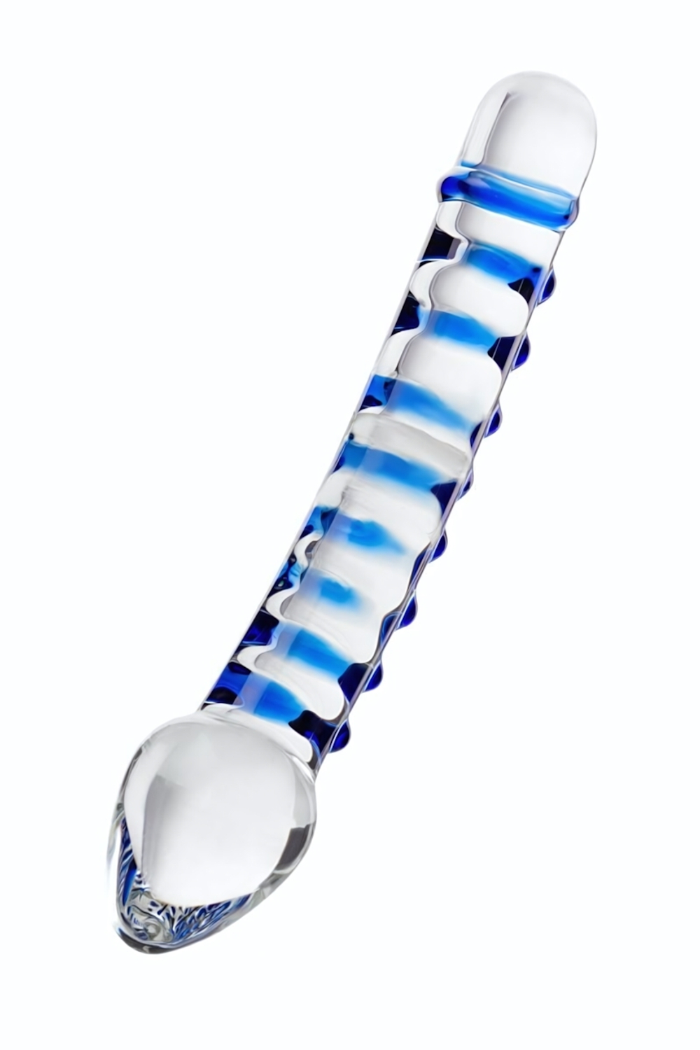 Двусторонний прозрачный фаллос из стекла - 20 см. (Цвет: прозрачный)