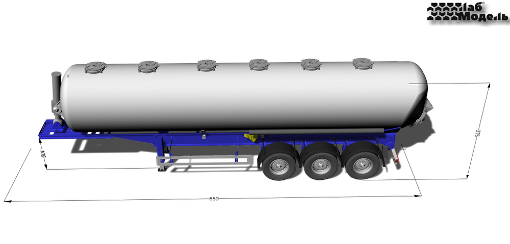 Semi-trailer 3-axle silo in 14 scale