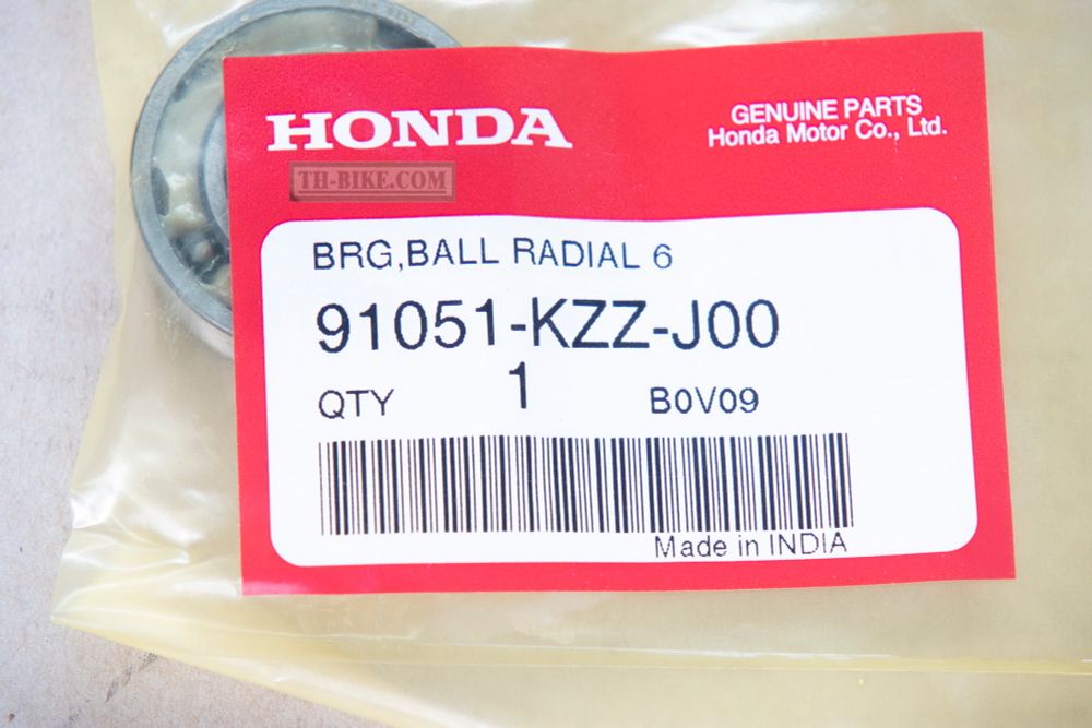 91051-KZZ-J00. BEARING, RADIAL BALL, 6003U