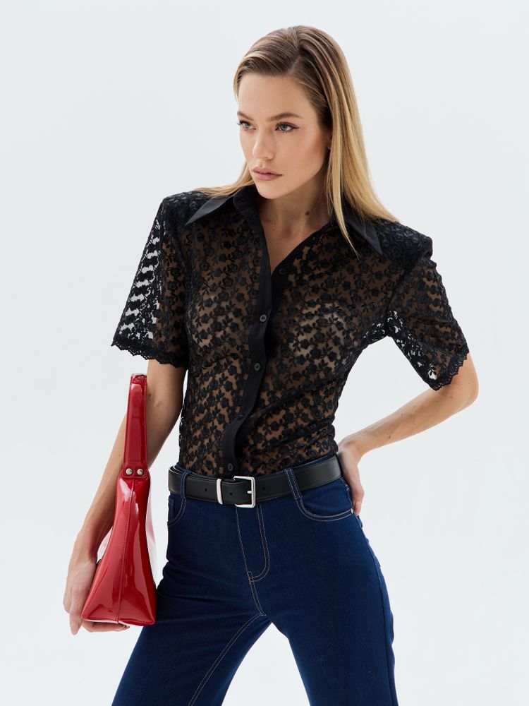 Рубашка из цветочного кружева