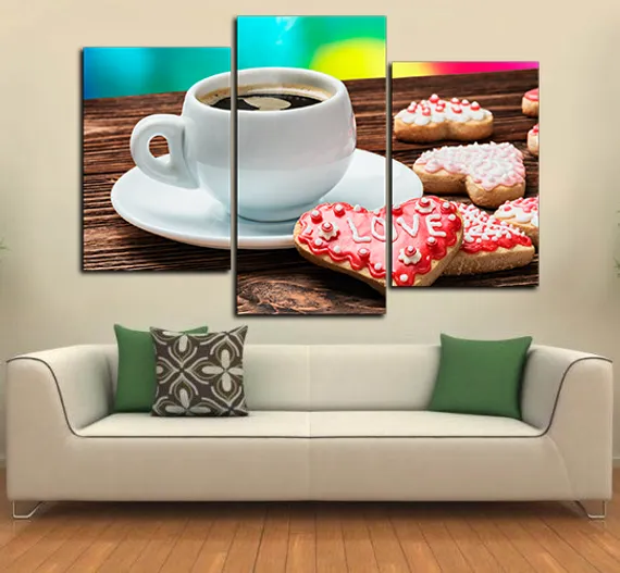 Модульная картина " Любовь как чашка горячего кофе "
