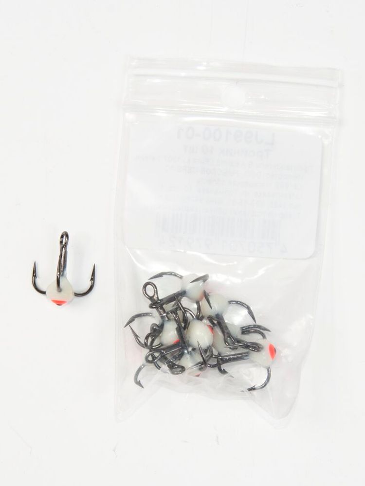 Крючок-тройник для приманок Lucky John с каплей цветной размер 012/01 (10шт.в упаковке)