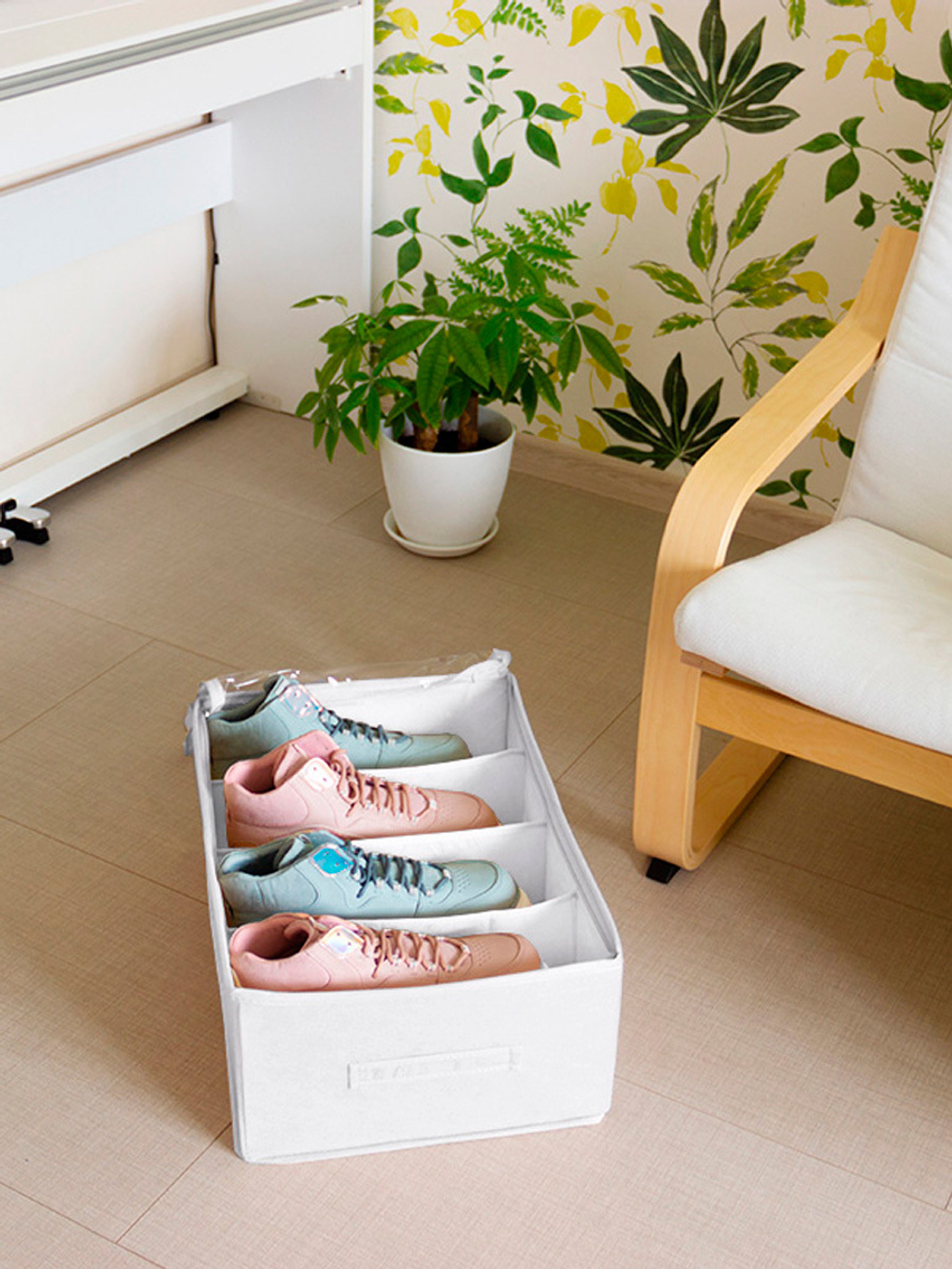 Кофр для обуви 34х48х20 см, 4 ячейки, Санторини